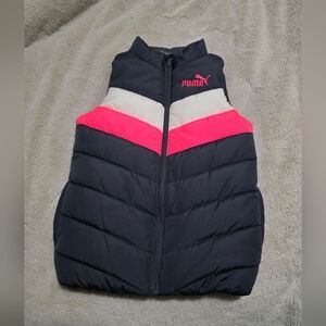 Small Girls PUMA Vest - Gray, White, and Pink